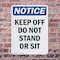 Signmission Keep Off Do Not Stand Or Sit, 7 in W x Rectangle, Plastic OS-2PACK-NS-P-710-V-13817 - alternate 5